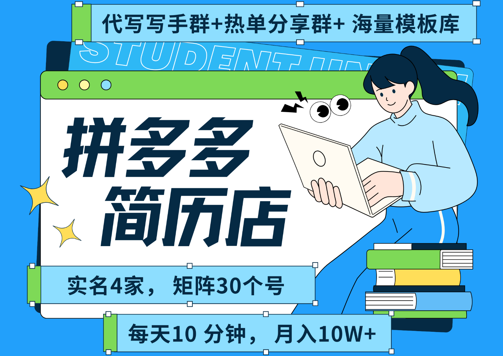 拼多多电商 拼多多 虚拟资料 简历 海报代写 全SOP流程 毫无保留分享(含后端资料)-阿鬼