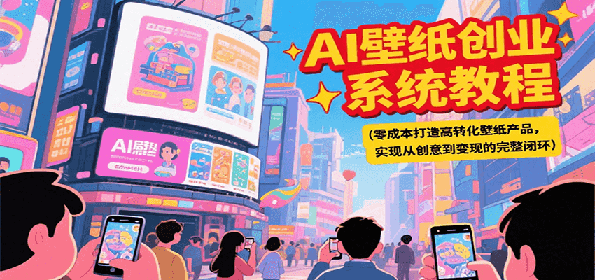AI壁纸创业系统教程，零成本打造高转化壁纸产品，实现从创意到变现的完整闭环-阿鬼
