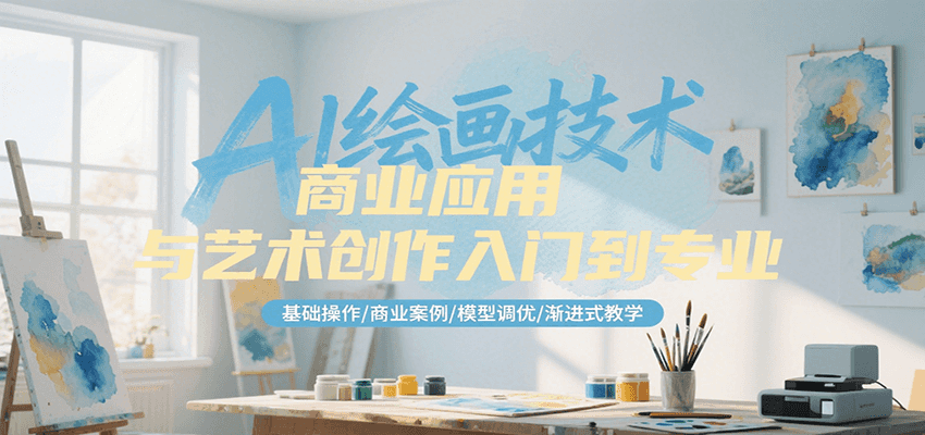 AI绘画技术商业应用与艺术创作入门到专业，基础操作/商业案例/模型调优/渐进式教学-阿鬼