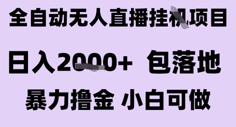最新全自动抖音无人直播挂G项目，日入2k+ 包落地暴力撸金，小白可做【揭秘】-阿鬼