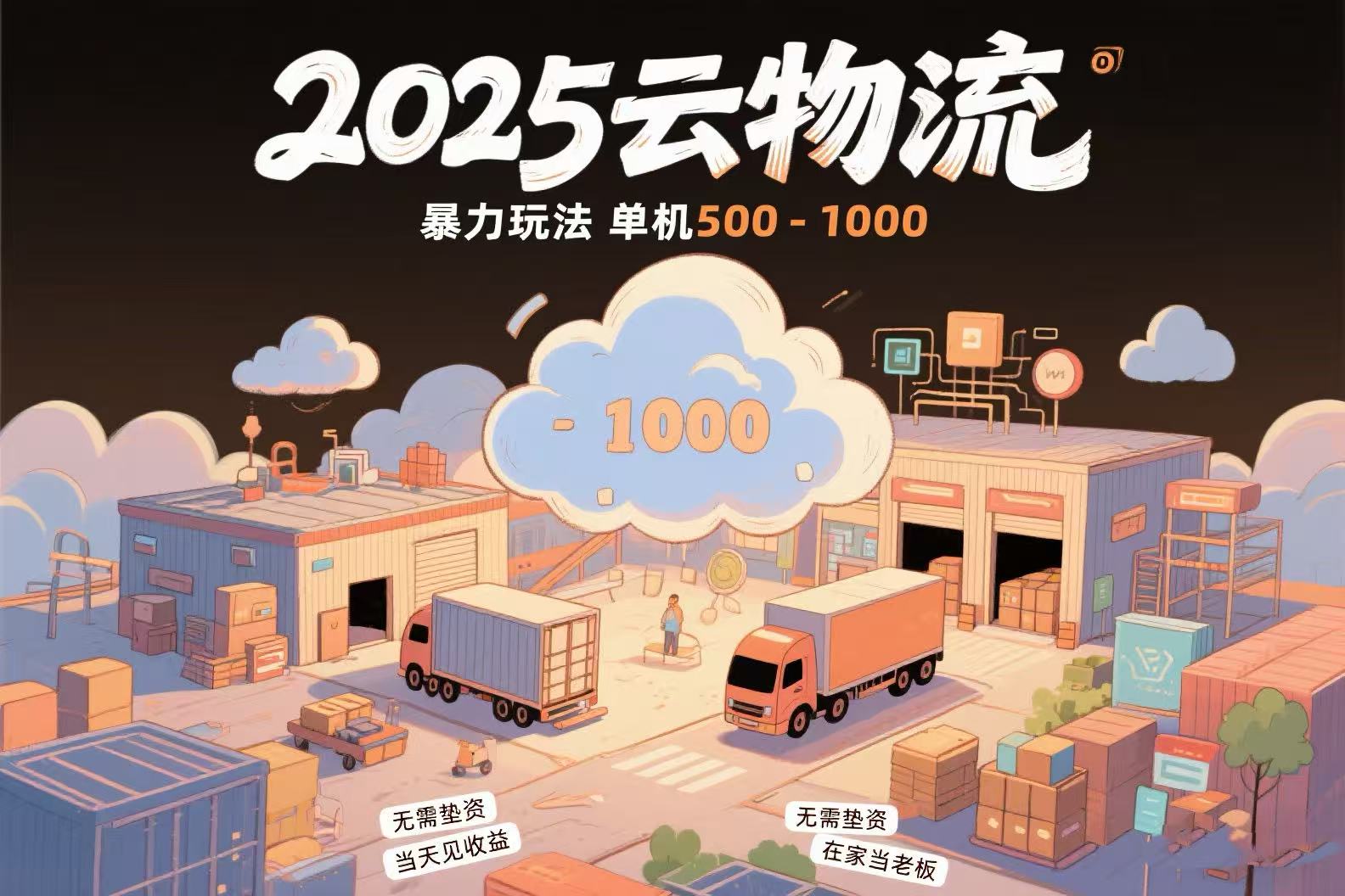 云物流赚差价，项目纯利润500~1000，无需垫资，当天到账。不需要有车，…-阿鬼