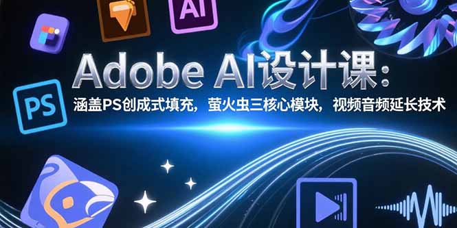 Adobe AI设计课：涵盖PS创成式填充，萤火虫三核心模块，视频音频延长技术-阿鬼