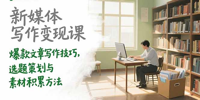 新媒体写作变现课，爆款文章写作技巧，选题策划与素材积累方法-阿鬼