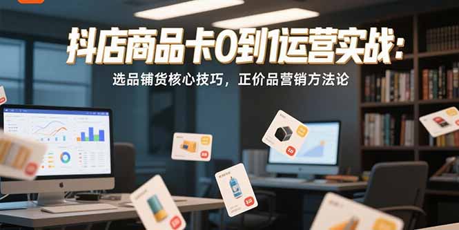 抖店商品卡0到1运营实战：选品铺货核心技巧，正价品营销方法论-阿鬼