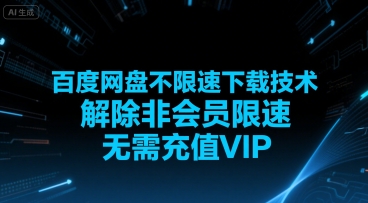 百度网盘不限速下载技术，解除非会员限速，无需充值VIP-阿鬼