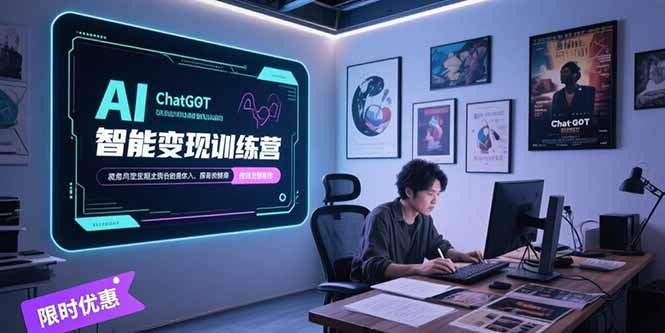 AI智能变现训练营，ChatGPT写作变现，电影解说制作，图文带货方法论-阿鬼