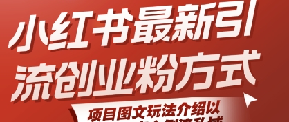 小红书最新引流创业粉方式，项目图文玩法介绍以及如何安全倒流私域-阿鬼
