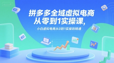 拼多多全域虚拟电商从零到1实操课，小白虚拟电商从0到1实操到精通-阿鬼