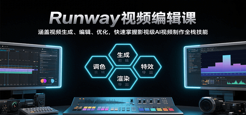 Runway视频编辑课，涵盖视频生成、编辑、优化，快速掌握影视级AI视频制作全栈技能-阿鬼