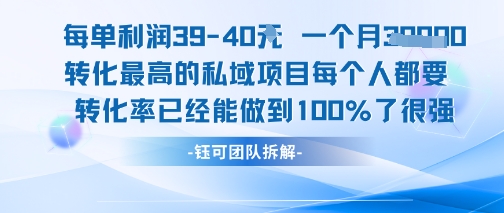 每单利润40一个月7k+转化最高的私域项目，每个人都要的产品转化率已经能做到100%-阿鬼