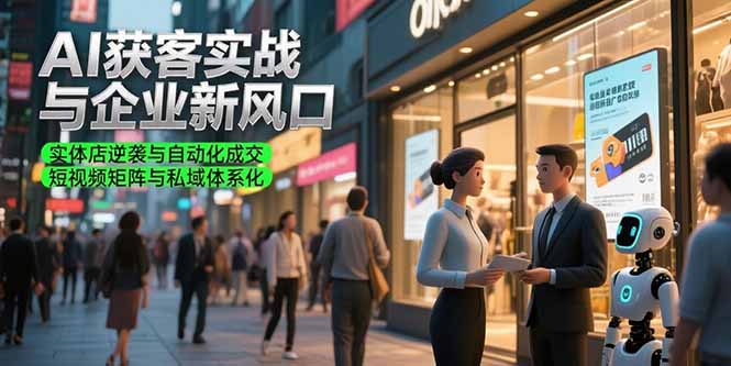 AI获客实战与企业新风口，实体店逆袭与自动化成交 短视频矩阵与私域体系化-阿鬼