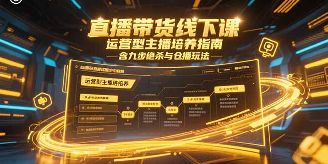 直播带货线下课，运营型主播培养指南，含九步绝杀与仓播玩法-阿鬼