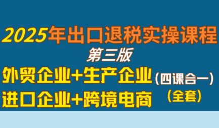 崔sir·出口退税实操-外贸企业+生产企业+跨境电商+进口企业(四课合一)-阿鬼