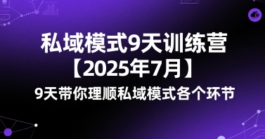 私域模式9天训练营【2025年7月】?9天带你理顺私域模式各个环节-阿鬼