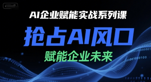 AI企业赋能实战系列课，抢占AI风口，赋能企业未来-阿鬼