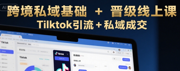 跨境私域基础+晋级线上课，Tilktok引流+私域成交-阿鬼