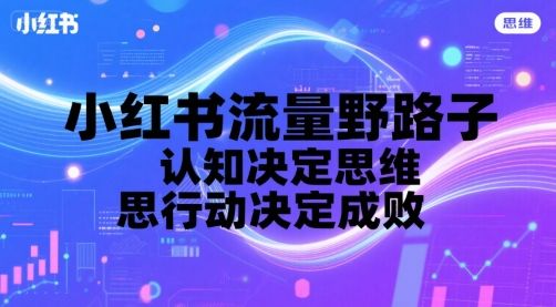 小红书流量野路子，认知决定思维，思维决定行动，行动决定成败-阿鬼