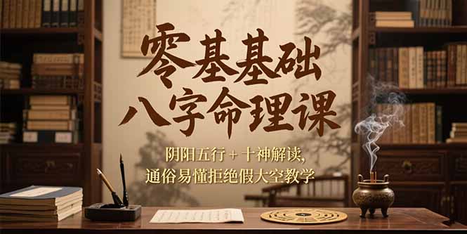零基础八字命理课，阴阳五行+十神解读，通俗易懂拒绝假大空教学-阿鬼